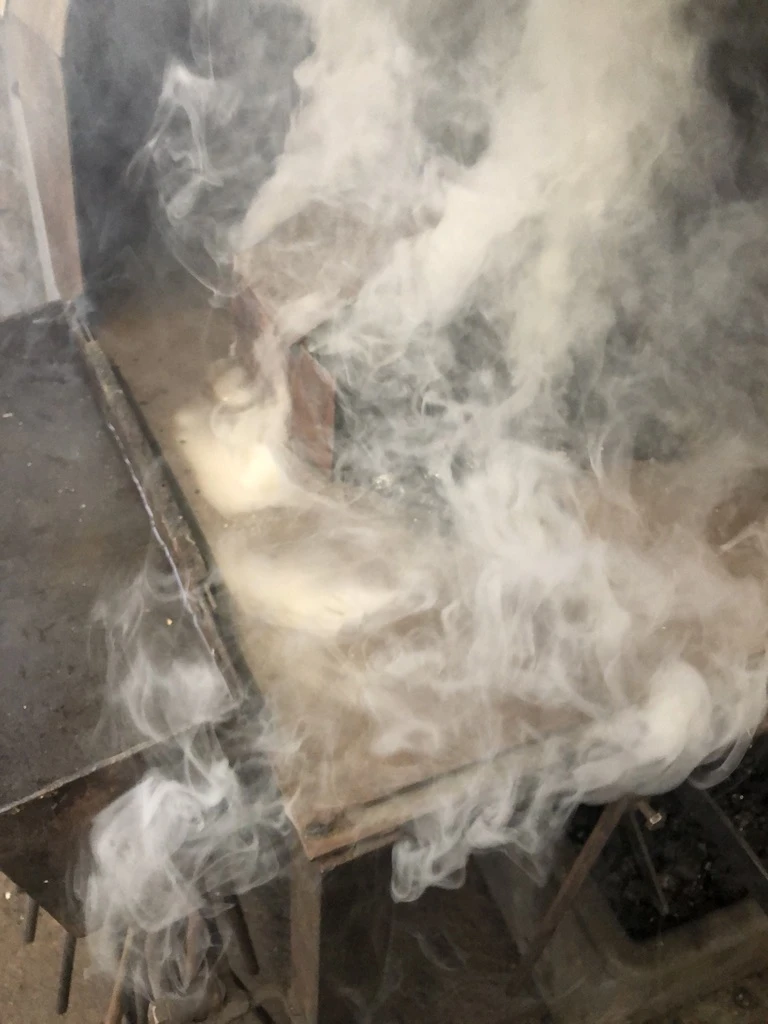 Detailaufnahme der Damaststruktur